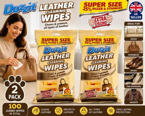 Duzzit leather cleaning wipes - cleaning,